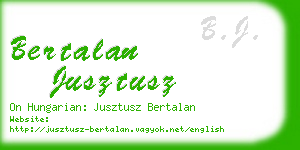 bertalan jusztusz business card